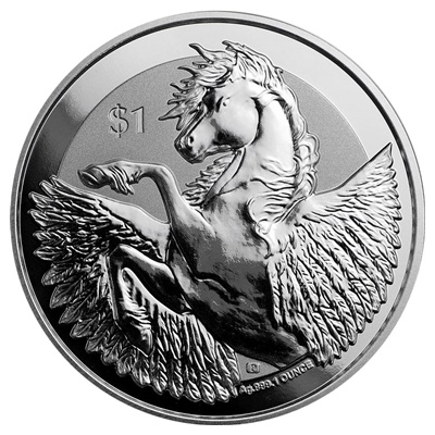 2018 $1 1oz Silver British Virgin Islands Coin - PEGASUS